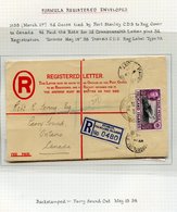 1938 (March 29th) Formula Registered Envelope To Ontario, Canada, Franked 4d Goose, Tied P.S Double Ring C.d.s. (large C - Autres & Non Classés