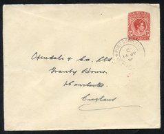 1938 KGVI One Penny Postal Stationery Envelope Addressed To Manchester, England, Cancelled With P.S Double Ring C.d.s. ( - Autres & Non Classés
