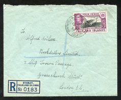 1938 (Dec 12th) Commercial Envelope Registered To London, Franked By 4d Goose, Cancelled Fine PS.2A, Carried On The 'Laf - Other & Unclassified