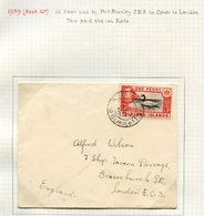 1939 (Sept 12th) 1d Swan On A Cover To London, Tied P.S Double Ring C.d.s. (large Crosses), 1939 Oct 4th - Two Registere - Other & Unclassified