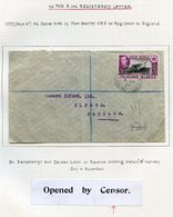 1939 (Sept 6th) Registered Cover To Ilford, England, Franked 4d Goose, Tied P.S Double Ring C.d.s. (large Crosses), No B - Other & Unclassified