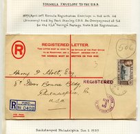 1939 (Apr 24th) Formula Registered Envelope Size H In Red, Franked 6d Discovery, Tied P.S Double Ring C.d.s. (large Cros - Other & Unclassified