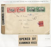 1940 (21st Oct) Cover To Missouri, USA, Franked ½d Pair & 1d Swan Pair, Tied P.S Double Ring C.d.s's, Incorrectly Rated - Other & Unclassified