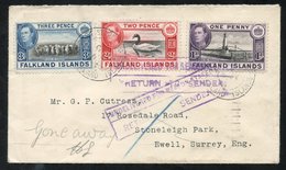 1941 (July 14th) Cover To Ewell, Surrey Franked 1d Monument, 2d Swan & 3d Sheep, Tied P.S C.d.s. On The First Day Of Iss - Other & Unclassified