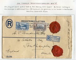 1941 (July 29th) Formula Reg Envelope Size H Addressed From A. W. Cardinall (the Governor) To His Brother In Southampton - Other & Unclassified