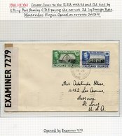 1941 (Oct 18th) Censored Cover To St. Louis, USA, Franked ½d, 2½d Sheep, Tied By P.S Double Ring C.d.s, Reverse Bears Mo - Other & Unclassified