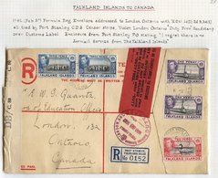 1942 (Feb 5th) Formula Reg Envelope Addressed To London, Ontario, Canada, Franked 1d Memorial (2), 2d Swan & 3d Sheep (p - Other & Unclassified