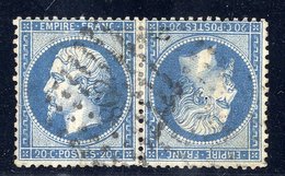 1862 20c Deep Blue Napoleon Tete-beche Pair, FU (some Hinge Strengthening And Some Faults), Good Appearance, SG.100, Cat - Other & Unclassified