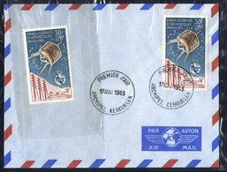 FRENCH SOUTHERN & ANTARCTIC TERRITORIES 1965 Air 30f Syncom Satellite Single Used On An Airmail Env On The First Day Of - Other & Unclassified