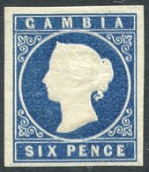 1869-72 6d Blue, No Wmk, Good To Large Margins, Good Embossing, Unused With Part O.g, Fine, SG.3a, Cat. £600. - Other & Unclassified
