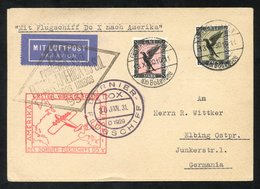 1931 Dornier Do X Flight Card Franked 1m & 3m Airs, Cancelled On Board And Bears Rio Arrival Mark With Red Cachet. - Other & Unclassified