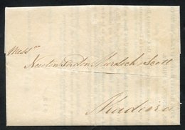 1818 Disinfected Folded Letter To Madeira Dated Gibraltar June 30 With A Characteristic Long Slit Across The Front. - Other & Unclassified