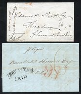 1840 Folded Letter To Cadiz With A Type 2 GIBRALTAR PAID Handstamp In Black And A Red Manuscript '6' And '9q' Denoting B - Other & Unclassified