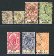 1925-32 MSCA Set FU (2/6d Has Horizontal Crease), SG.102/107. (7) Cat. £475+ - Other & Unclassified