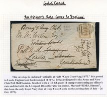1873 (18 Aug) Envelope To Leeds & Re-addressed To London, Bearing GB 6d Pale Chestnut Pl.11 Clearly Tied By '466' Oblite - Other & Unclassified