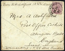 1895 Campaign Cover, Franked 1a, Tied Dalhousie C.d.s. To England, Officer Counter - Signed, Written By Pte. 1 K.R.R Det - Other & Unclassified