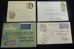 1927-29 First Flight Covers (4) From 1927 Imperial Airways 3rd Flight Basra - Cairo Flown Over Karachi/England, Red Cach - Other & Unclassified