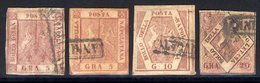 NAPLES 1858 Arms 5g (2) - One Cut Close & Creased, 10g With Large Margins, 20g Complete To Good Margins, SG.4, 5, 6. All - Autres & Non Classés