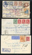 1917-69 Group Of Registered Envelopes (22) To England Or The USA, Four Are Postal Stationary Envelopes, All Commercial. - Other & Unclassified