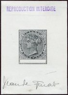 SPERATI FORGERIES -1886 Master Die Proof With Blank Value Tablet With 'REPRODUCTION INTERDITE' H/stamp In Violet At Top - Other & Unclassified