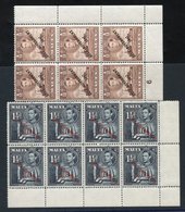 1948-53 New Constitution Lower Right UM Corner Marginal Plate Block Of Six Incl. 'NT' Joined Variety. SG.235a, 1½d Blue- - Other & Unclassified