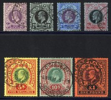 1908-09 'POSTAGE POSTAGE' MCCA Set VFU, SG.165/171. (7) Cat. £500 - Other & Unclassified