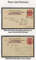 POSTAL STATIONERY Range Comprising Cards With Oil Rivers 1892-93 ½d (2) Unused & 1d Unused & Used (3). Registered Env 18 - Other & Unclassified