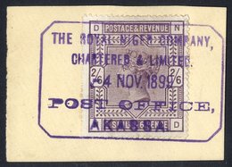 1897-99 GB 2/6d Deep Lilac, Tied To Piece By Superb Complete Strike Of Type 5 'AKASSA' D/stamp In Violet, Dated '4 NOV 1 - Other & Unclassified