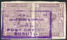 1899 (7 Jan) Fragment Bearing GB 2/6d Lilac Pair, Cancelled By Large Part Strike For Single In Violet 'THE ROYAL NIGER C - Other & Unclassified