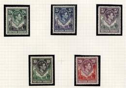 1937-49 KGVI Collection On Leaves Incl. 1938 Defin Set UM, 1½d Yellow Brown 'Tick Bird' Flaw FU, 1946 Victory Incl. 1½d - Other & Unclassified