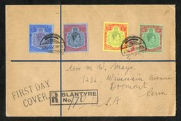 1938 (Jan 12th) Registered 'Blantyre' Cover To USA, Franked 2s, 2/6d, 5s & 10s, Tied Blantyre C.d.s's For JAN.12.38, SG. - Other & Unclassified