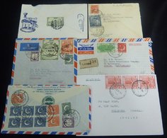 Small Accumulation Of Covers (18), Mainly Sent Airmail To Europe. One 1950's Underpaid Advertising Cover For Fishing Gea - Otros & Sin Clasificación