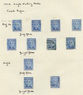 1913-22 Admirals Selection On Seven Album Pages Comprising P.14 ½d M (8) & U (20), 1d M (12) & U (20), 1½d M (9) & U (17 - Other & Unclassified