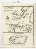 French Map Titled 'Carte De L'entree De La Riviere De Sierra Leone' & 'Plan De L'Isle De Bense.' Clean & In Fine Conditi - Other & Unclassified