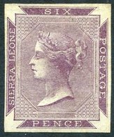 1859-74 No Wmk 6d Dull Purple On Bluish Paper, An Imperforate Plate Proof Without Gum, Fine. - Other & Unclassified