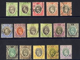 1904-09 MCCA Set, VFU Incl. Extra Shades, SG.21/32. (16) Cat. £700+ - Other & Unclassified