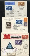 1925-27 First Flight Covers (2) 1925 Airman Monument Flight Basle - Zurich Official Card With Vignette, 1926 Mittelholze - Other & Unclassified
