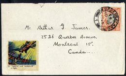 1946 Cover With KGVI 20c K.U.T Value, Tied Dar Es Salaam C.d.s, With Rare Coloured SPITFIRE & JUNKERS 87 In Flight, Labe - Other & Unclassified