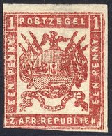 1870 Viljoen Imperf 1d Reddish-pink, Fresh Unused, SG.8b. (1) Cat. £120 - Other & Unclassified