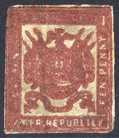 1870 Viljoen Rouletted 1d Crimson From Heavily Over Inked Plate. A Fair Unused Single With Minor Faults, SG.18b. (1) Cat - Other & Unclassified