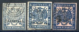 1877 Type 4 In Black, Imperf Ovpt 6d Dull Blue & 6d Blue, Both Good-FU, SG.103, 103E, Also 1877 6d Blue/rose Imperf, U ( - Other & Unclassified