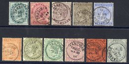 1882-90 India Set Of Eleven To 1r (1x 3a) With Mostly Very Fine Or Better Strikes Of Type Z6 'ZANZIBAR/REG' C.d.s. The 9 - Other & Unclassified