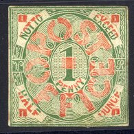 TREASURY COMPETITION 1839 Charles Whiting 1d Essay Using The Congreve Process In Green & Red On Wove Paper, Closed Tear - Autres & Non Classés