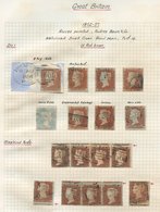 1854-61 Collection On Leaves Of 1d Stars (117) Incl. Archer Perf, Misplaced Perfs On Singles & Strips, Postmarks Incl. S - Altri & Non Classificati