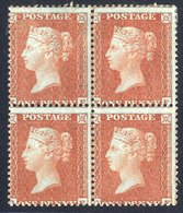1855 Wmk Small Crown P.14 Die II 1d Red-brown, Unused (re-gummed) BLOCK OF FOUR NE/OF Centred Low & Some Creasing, Still - Altri & Non Classificati