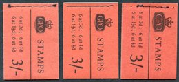 1960 Aug Wmk Crown 3s Wilding Booklet, SG.M25p, 3d Pane Inverted, 1960 Nov 3s, SG.M28p, 1½d & 1d Panes Inverted, 1961 Ap - Other & Unclassified