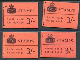 1961 July Wmk Crown Phosphor 3s Wilding Booklet, SG.M36p, 3d, 1d & ½d Panes Inverted, 1961 Aug, SG.M37pa, 3d Pane Invert - Other & Unclassified