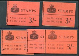 1964 March Wmk Crown Phosphor 3s Wilding Booklet, SG.M67p, ½d Pane Inverted, 1964 May 3s, SG.M68p, All Panes Upright, 19 - Autres & Non Classés