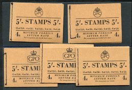 1953-54 Composite 5s Wilding Booklets For May 1953, July 1953, Sept 1953, Nov 1953 & Jan 1954, SG.H1/H5, Generally VF. ( - Other & Unclassified