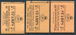 1954 Nov - 1955 Jan & March 5s Wilding Booklets, SG.H12/H14, VF. (3) Cat. £300 - Other & Unclassified